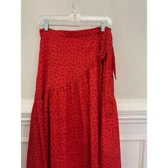 Anthropologie Hutch Wrap Skirt Womens Medium Side Tie Maxi Asymmetrical - Picture 8 of 10